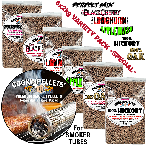 2. Premium Smoker Pellets 6x2kg Variety Pack
