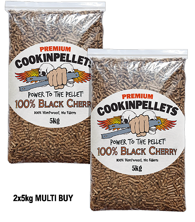 2x5kg MULTI BUY - Premium 100%BlackCherrySmoker Pellets for BBQ Pellet Smoker Tubes