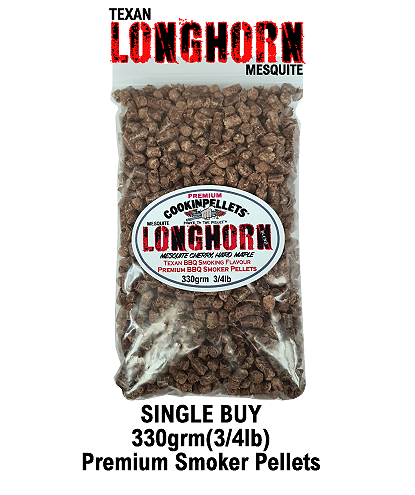 Longhorn Mesquite Texan Premium Smoker Pellets 1x330grm(3/4lb)