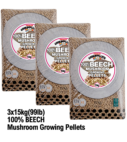 15kgx3 MULTI BUY - Premium 100% BEECH Mushroom Growing Pellets