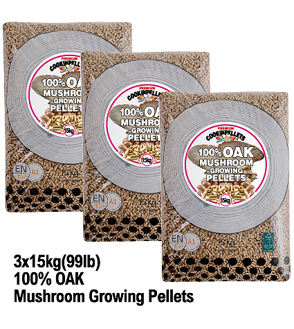 15kgx3 MULTI BUY - Premium 100% OAK Mushroom Growing Pellets