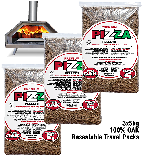 3x5kg CookinPellets Premium 100% Oak Pizza Pellets Multi Buy