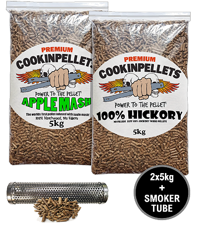 2x5kg COMBO BUY - Premium AppleMash+100%Hickory+9\"SmokerTube