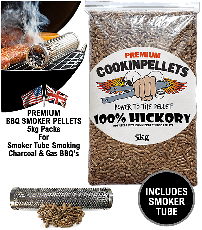 1x5kg COMBO BUY - Premium 100%HickorySmokerPellets PLUS 9inch BBQ Smoker Tube Deal