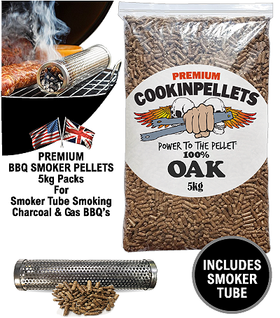 1x5kg COMBO BUY Premium100%OakSmokerPellets PLUS . . 9inch BBQ Smoker Tube