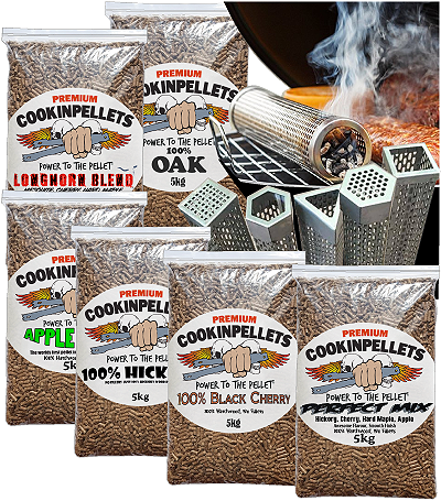 CookinPellets Perfect Mix 5kg Smoking Pellets Smoker Tubes Gas Charcoal BBQ's